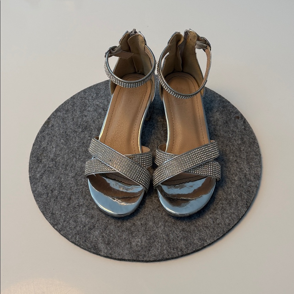 Silver Kids Dress Shoes